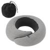 Travel Neck Pillow U Shaped Memory Foam Neck Support Pillow for Airplane Dark Grey Hook and Loop