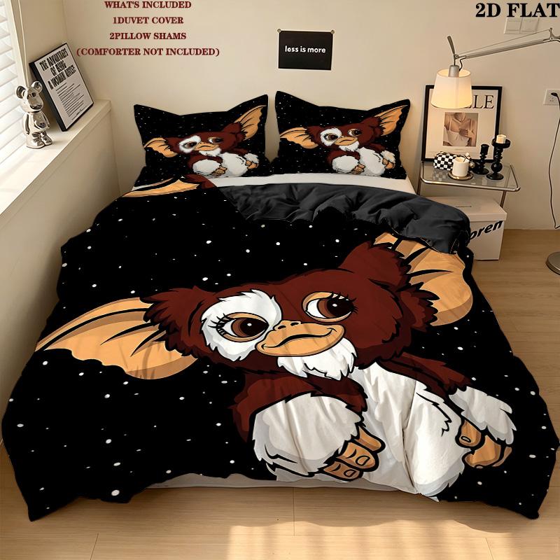 Gizmo Gremlins Pattern Bedding Quilt Set Quilt Cover Pillowcase Home Birthday Gift(1 * duvet cover + 2 * pillowcase, without core)