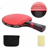 Tennis Table Racket Short Long Handle Carbon Blade Rubber With Double Face Pimples In Ping Pong Rackets With Case
