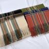 Клетчатый шарф женский зимний теплый платок из искусственного кашемира
