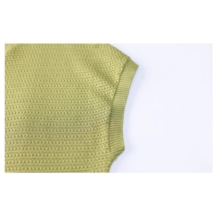Футболка с короткими рукавами Ice Silk для женщин, летний тонкий свободный и стильный короткий вязаный свитер