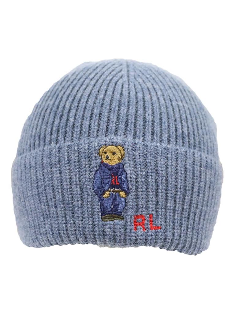 (Поло Ральф Лорен) Мужская и женская вязаная шапка из акрила, нейлона и шерсти с вышивкой Polo Bear 01080138-402 [Б/у]