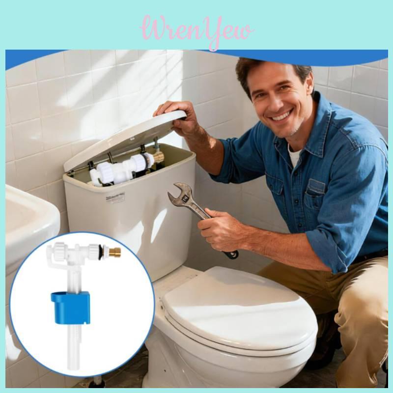 Side Inlet Toilet Cistern Fill Valve 1/2 Inch Brass Thread Air Gap Design Replacement Flush Fitting