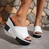Fashion Shoes Female 2024 High Quality Outdoor Women's Slippers Platform Casual Slippers Women Round Toe High Wedges Women's Sandals