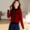Women's Thick 100% Wool Semi-High Collar Short Sweater