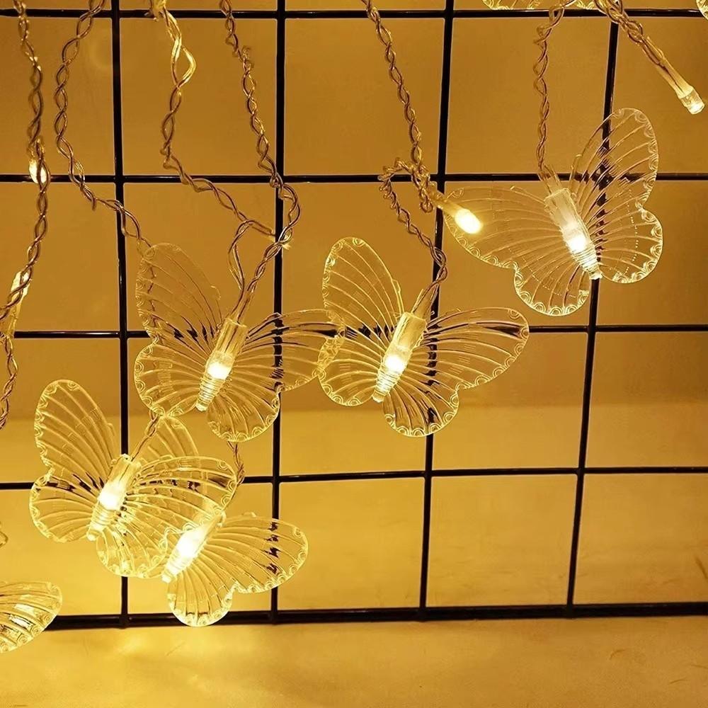 Outdoor LED Light String Plastic 1.5/3 Meter Butterfly String Lights with 10/20 Lights Decorative Light Courtyard Garden Terrace