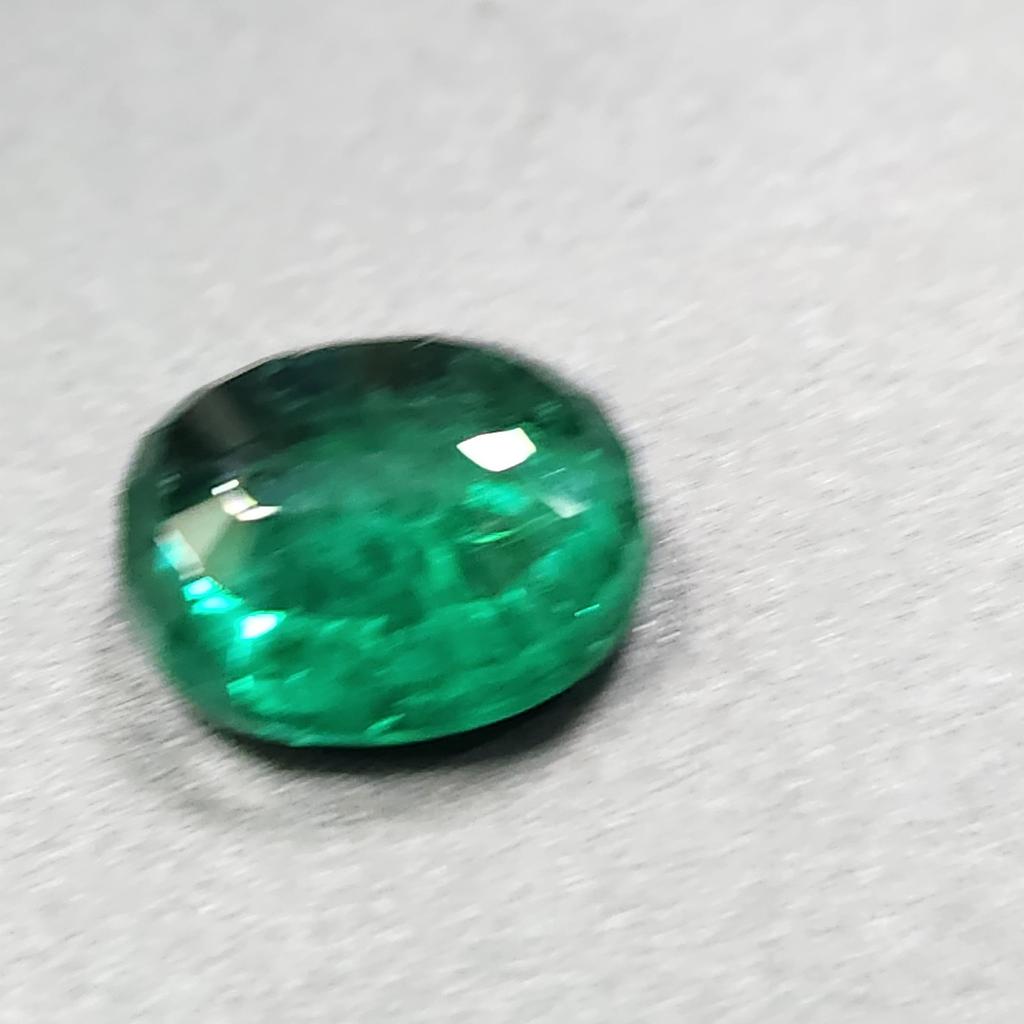 Certified Natural Zambian Green Emerald 11.10 Ct Oval Cut Loose Gemstone