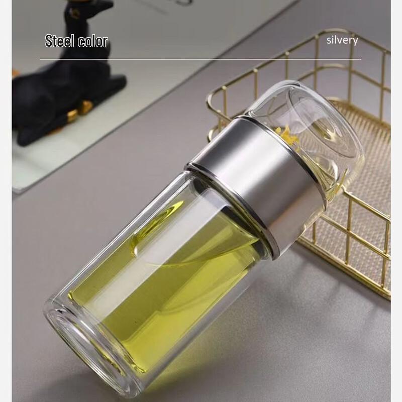 OLOEY Double Wall Glass Tea Infuser Bottle Set