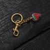 Ornaments Strawberry Keychain 3D Crafts Car Keyring Crystal Strawberry Pendant  Lady/Women