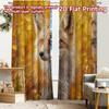 2pcs, 2D FLAT PRINTING Curtains (Without Rod) Autumn Fox(1) Christmas Festival Chic Print Curtains Polyester Curtains Gifts for