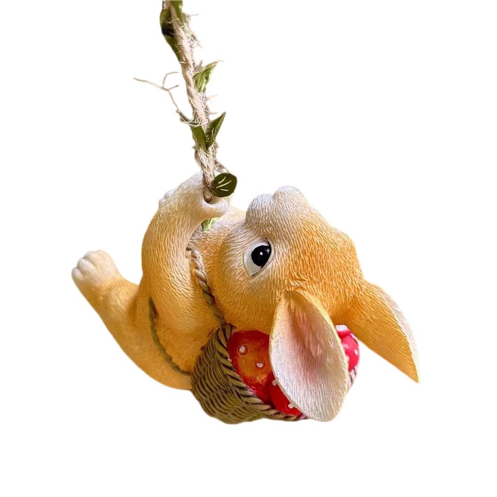 Уличная статуя кролика для скалолазания, смола, настенные украшения, подвесная фигурка кролика с крючком для украшения сада, балкона