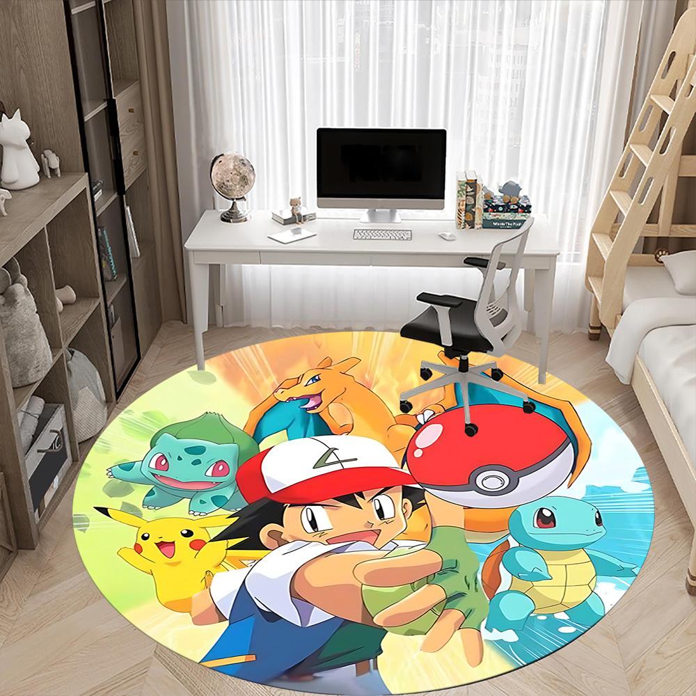 1 шт. Ковер-кресло Pokémon для офиса, ковер для помещений, нескользящий, моющийся, из полиэфирного волокна,