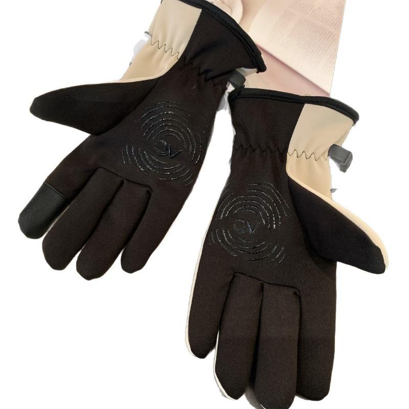 Осень и зима теплые водонепроницаемые и нескользящие перчатки милые кошачьи бархатные утолщенные студенческие женские для бега на открытом воздухе верховой езды