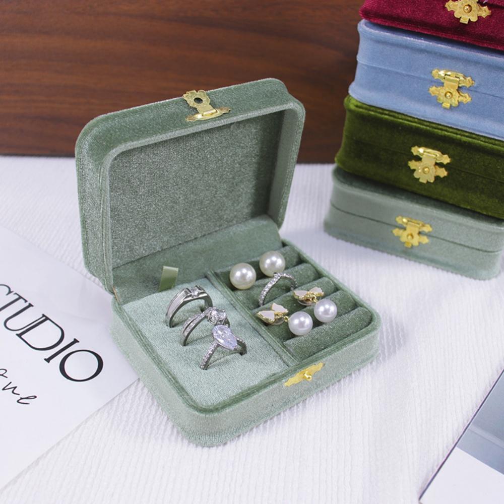 Necklace Storage Box Scratch Resistant Velvet Jewelry Box Flocking Storage Case Ring Earrings Holder For Jewelry Travel