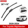 Car Wiper for Toyota Highlander 2020-2024 26" + 18" Front Rear Wiper Blades Brushes Cutter Accessories 2020 2021 2022 2023 2024