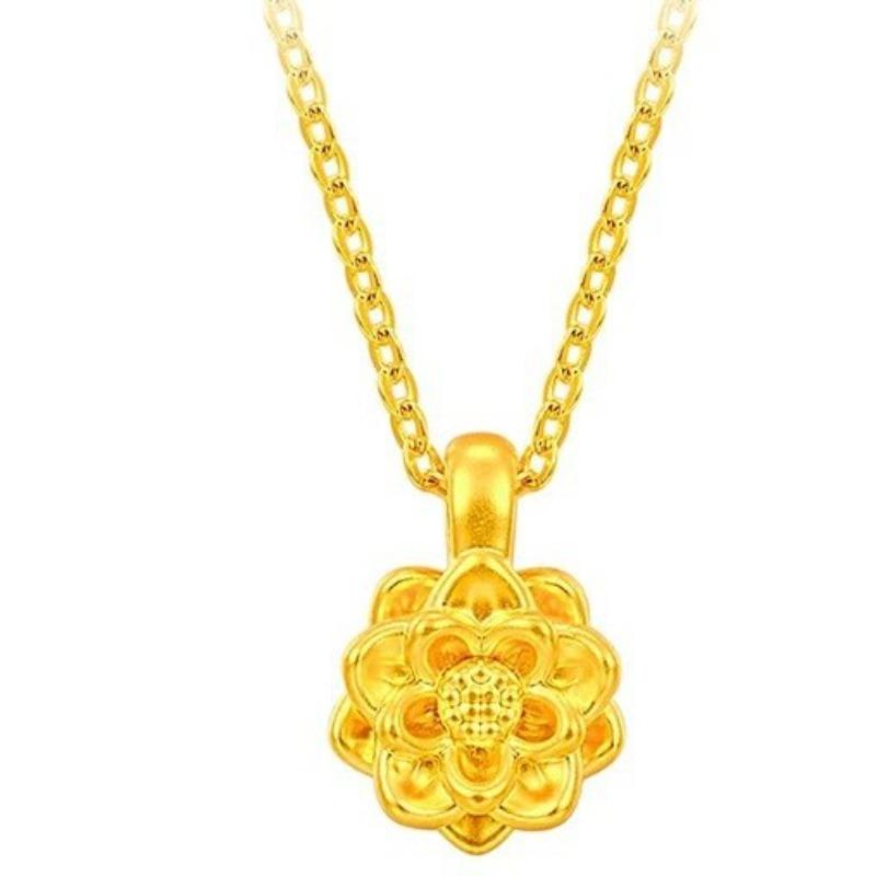 Ожерелье Good Things Lotus Подвеска Lotus Магазин золота Same Подвеска Аксессуары Универсальная ключичная цепочка Подарок на День матери
