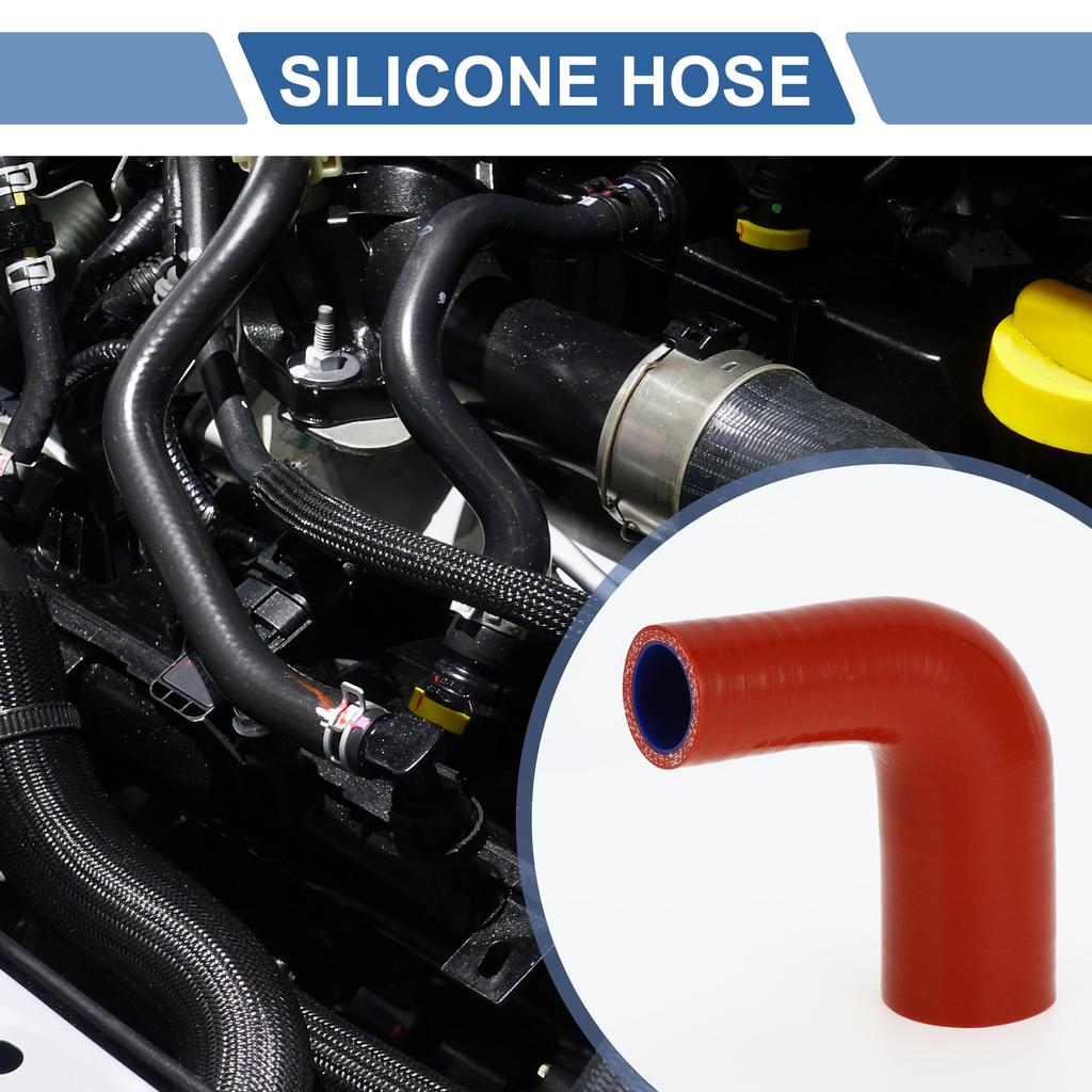 X AUTOHAUX 1 комплект 25мм/0,98"-35мм/1,38" ID 90мм/3,54" Длина 90° Шланг Универсальный с Красным Синим Автомобильный Силиконовый Шланг Хомут