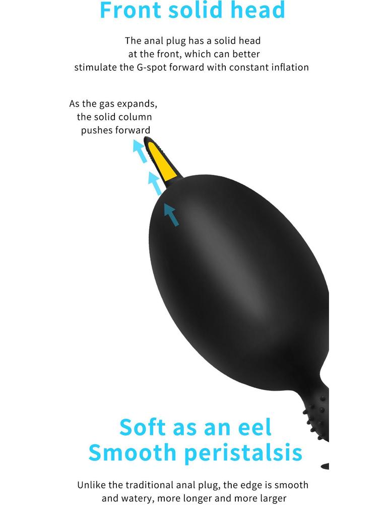 Надувной силиконовый анальный дилататор в виде угря для мужчин и женщин - Супердлинный задний мастурбатор.
