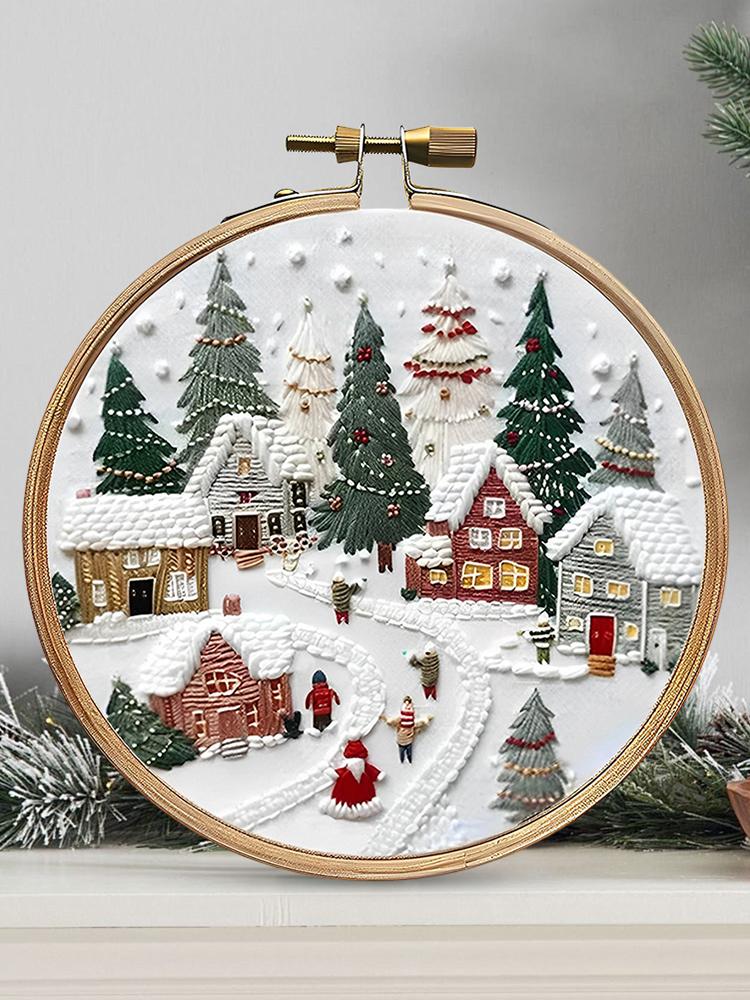 Рождественский набор для вышивания крестиком «Сделай сам» включает пяльцы для вышивания, ткань для вышивания, нитки, набор для вышивания крестиком, набор для вышивания «Сделай сам»
