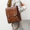 New PU Leather Fashion Lady High Capacity Waterproof College Backpack Trendy Girls Laptop School Bags