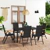 Día Y Noche - Día Y Noche Garden Dining Set 7 Pieces Black and Brown