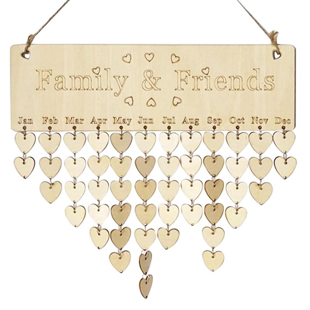 Wooden Holiday & Birthday Calendar Hanging Tags