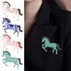 Enamel Horse Brooch Rhinestones Inlaid Horse Lapel Pin Retro Horse Brooch Pin Men Women Outfit Accessory for Clothes Hats Bags Scarves