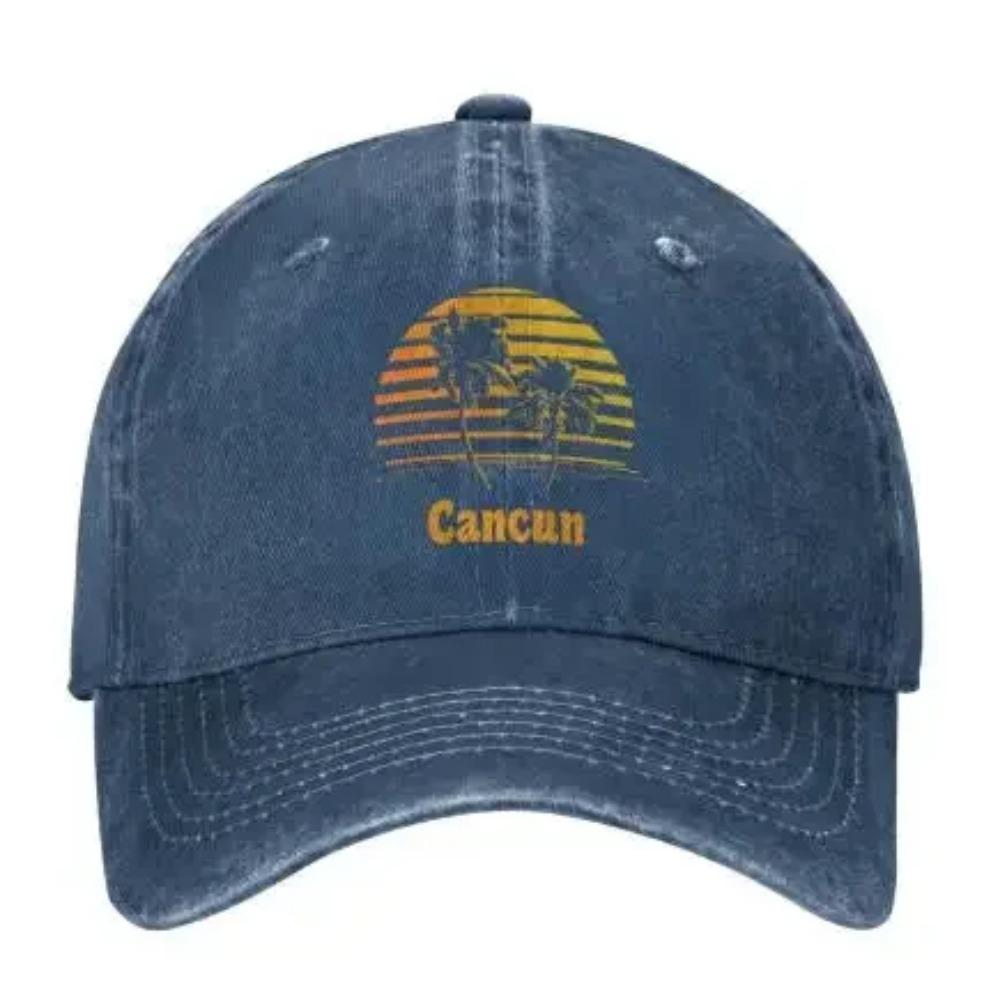 Бейсболка унисекс Cancun Mexico Sunset Palm Beach Регулируемая кепка-сэндвич Кепка-хип-хоп Кепки Trucker Dad
