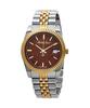 Rolly III двухцветные кварцевые мужские часы из нержавеющей стали с коричневым циферблатом H810BM