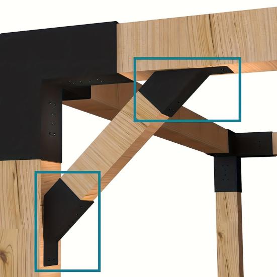 1/2 шт. Угловой опорный кронштейн для перголы, нержавеющая сталь, 45-градусный угловой кронштейн, устойчивый к погодным условиям, прочный деревянный соединительный кронштейн для столбов