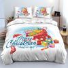 3D Merry Christmas White Bedding Collections Xmas DuvetQuilt Cover Collection Polyester Comforter Cover King Queen Full Twin Red Bow Beige