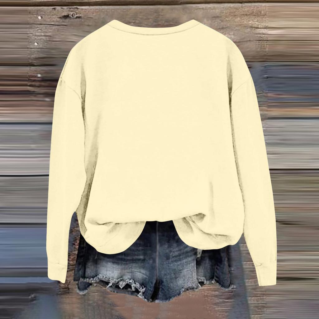 Women's Fashion Casual Long Sleeve Loose  Printed Sweatshirt