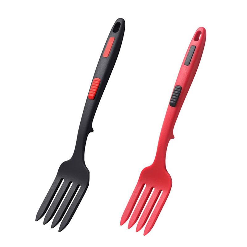 1/2pcs Silicone Flexible Cooking Forks Multifunctional Cooking Spaghetti Forks Kitchen Cooking Baking Stir Mix Serving Utensils