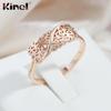 Винтажные полые кольца для женщин Kinel, модные ювелирные изделия цвета розового золота
