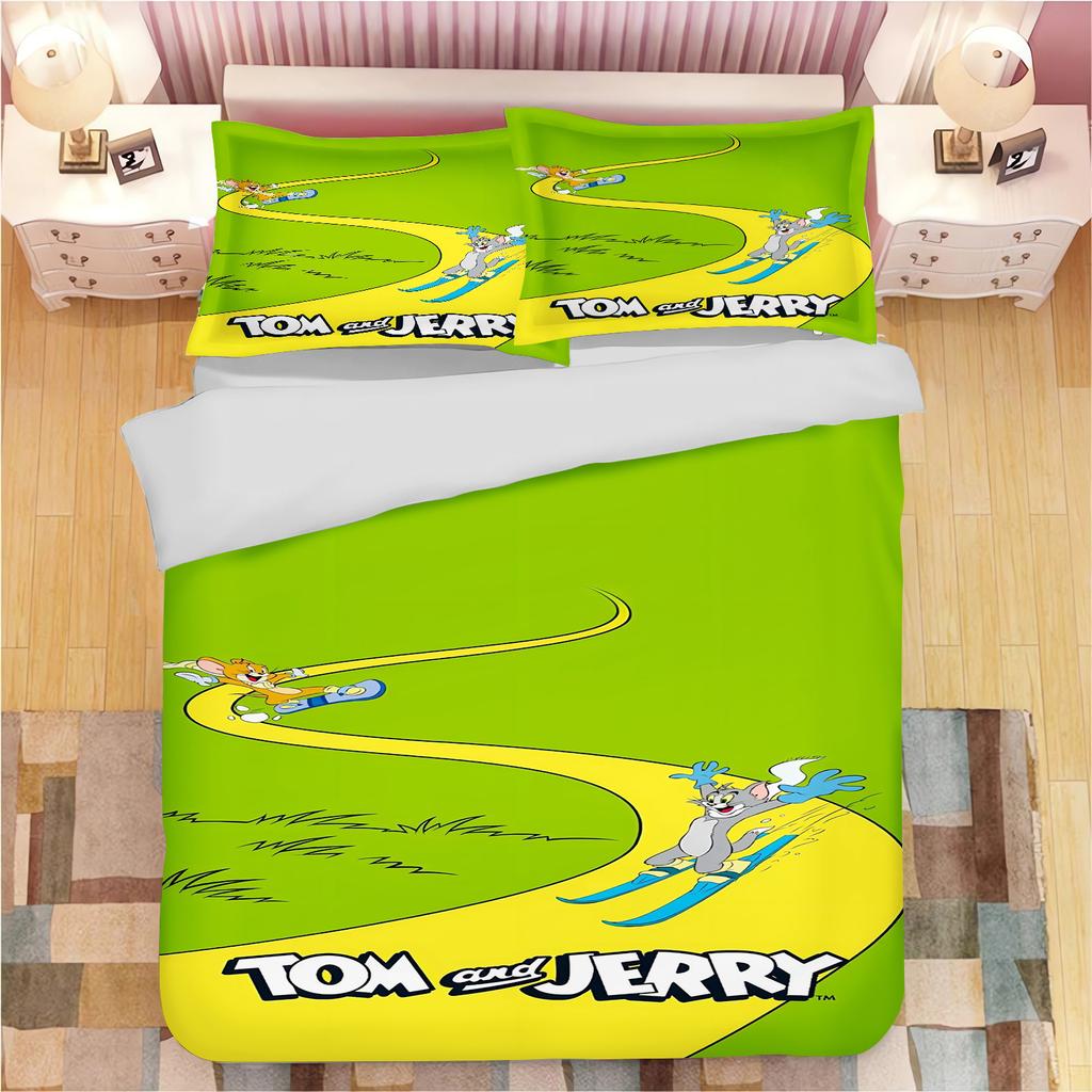 Том и Джерри Аниме Домашняя Спальня Плед Нордический полиэстер Подходит для детей и взрослых Комплект из 3 предметов
