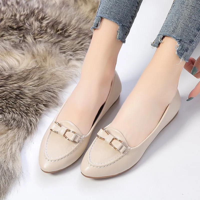 Sapatos Femininas Women Fashion Beige Round Toe High Quality Wedge Heel Shoes Lady Casual Office Work Shoes Ab508