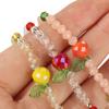 Girl Sweet Gift Bangles Elastic Rope Bracelets Glass Crystal Stone Fruit Crystal Beaded Bracelet