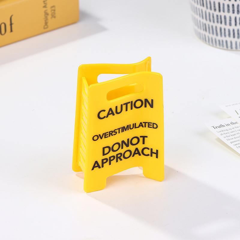 Overstimulated Caution Sign Hair Claw Clip,Yellow Caution Hair Clip,Do Not Approach Sign Hair Claws Hair Clips,Funny Gag Gift Fo