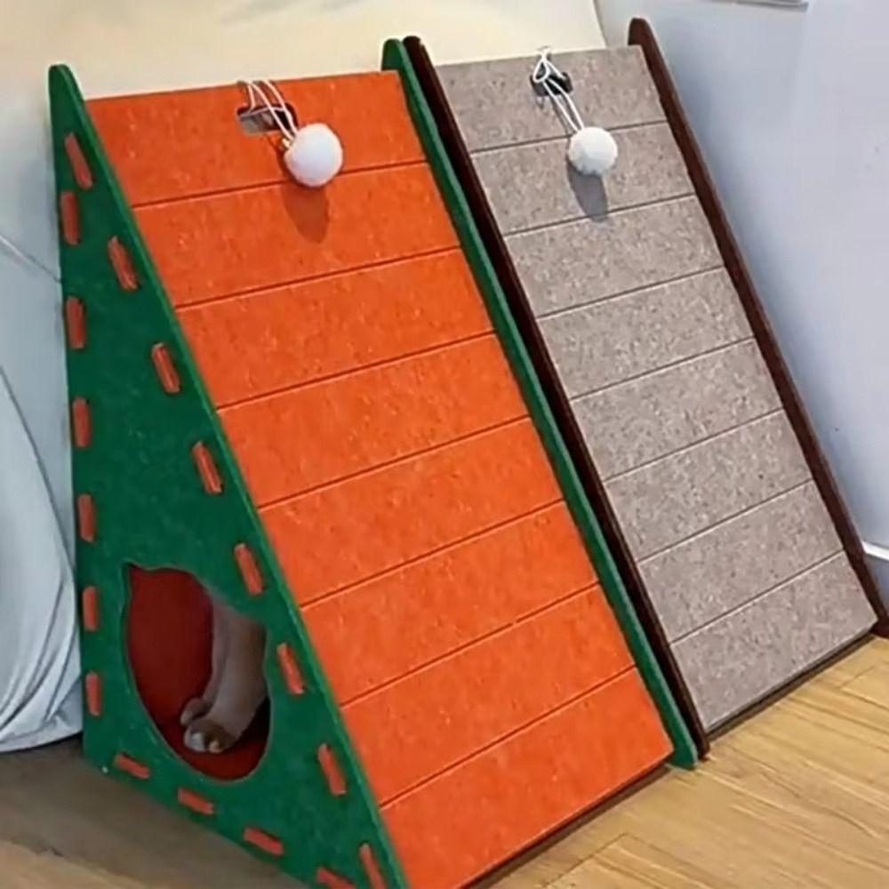 Wear-resistant Cat Scratch Board Triangular Felt Cat Nest Double-layer Cat House  Kitten