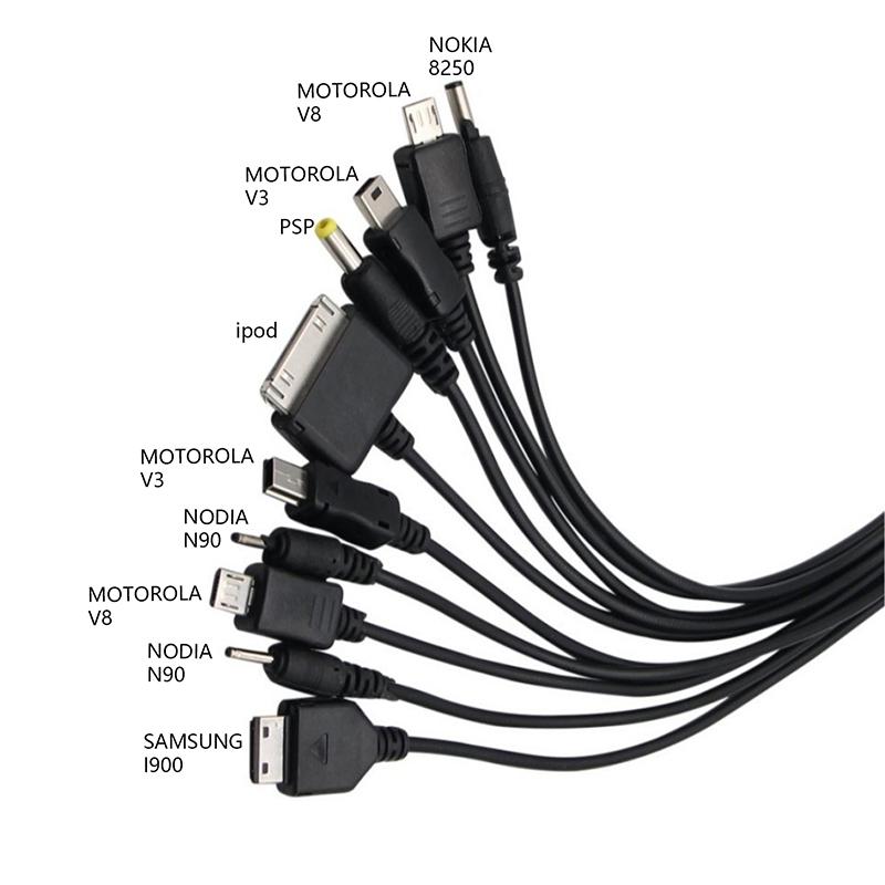 Multi Pin Cable Charger Usb Adapter Cable Data Wire Cord 10 In 1 Multifunction Usb Data Transfer Cable Universal