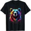 Beautiful Bear Lovers Colorful Pop Art Grizzly Bear T-Shirt
