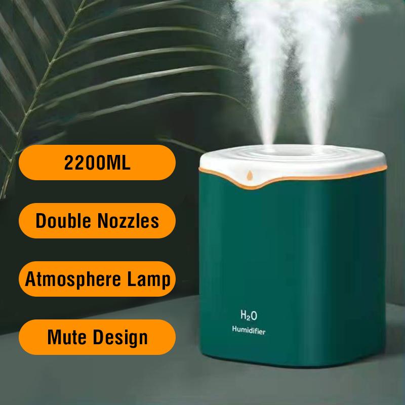 2200ml Double Spray Air Humidifier Essential Oil Diffuser Ultrasonic Air Diffuser Electric Aroma Diffuser Humidifier Air