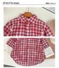 Детская рубашка с красными лацканами в клетку — в стиле колледжа, весна/осень 2025 г., комплект из двух предметов для мальчиков и девочек