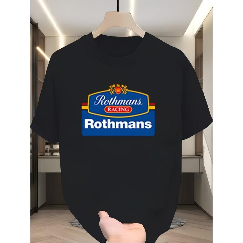 Мужская футболка с коротким рукавом европейского размера, с принтом логотипа Rothmans Racing, свободного кроя с круглым вырезом, изготовлена из дышащей летней ткани