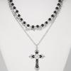 Fashion retro Gothic chain collarbone chain, cross pendant, necklace set, simple collarbone chain, men's and women's style,