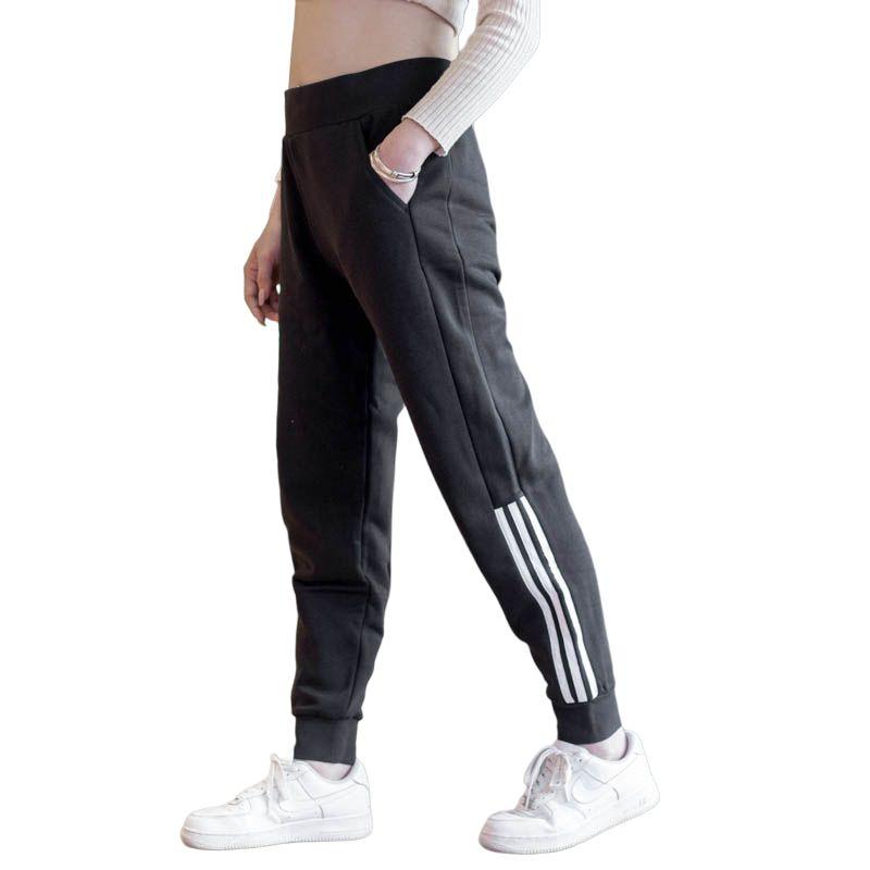 Women's Pants Adidas Sports Pants Women's Black Moderate Cuffed Pants