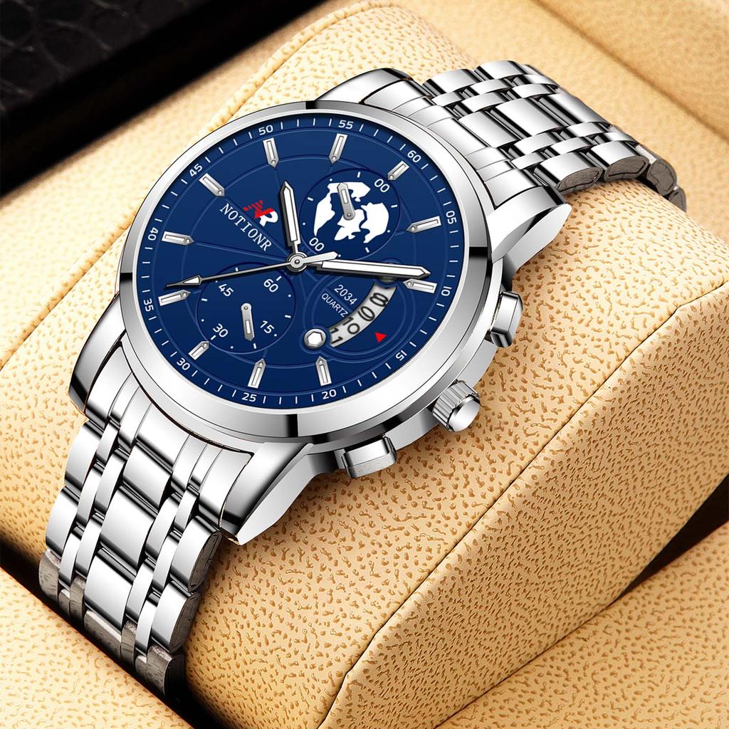 Men's Quartz Watch Classic Men's Business Watch Fashion Military Watch Analog Calendar Watch Casual Watch