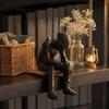Декор для домашнего офиса 3D-печатная фигурка мотоциклиста, Статуэтка-мыслитель, Полка, Аксессуар для приборной панели автомобиля, Сидящий для украшения, Для энтузиастов