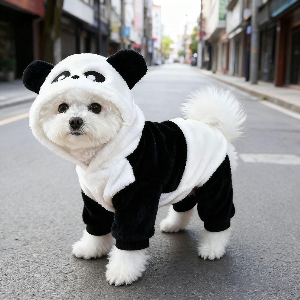 Anti Shedding Panda Dog Costume Costume Design Warm Dog Clothing Thicken Dog Apparel Outdoor Walk
