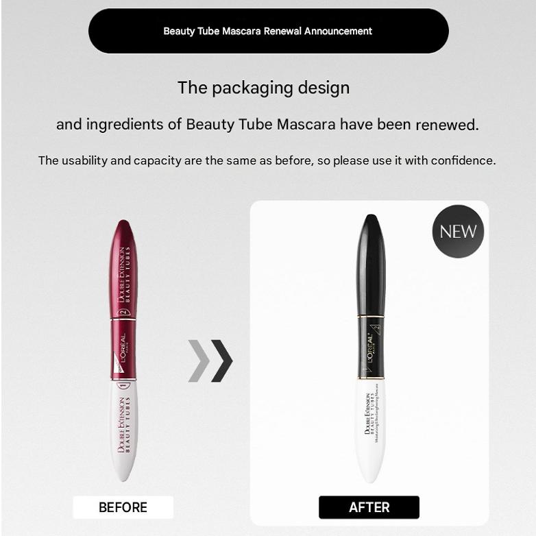 L'Oreal Paris Double Extension Beauty Tube Mascara 14ml x 2